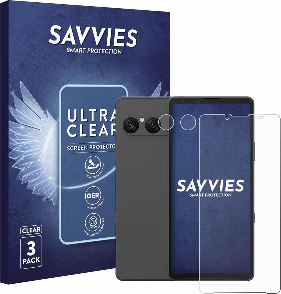 6x Für Sony Xperia 10 VII (Display+Kamera) Schutzfolie Savvies Displayschutz Display Schutz Folie Klar Transparent