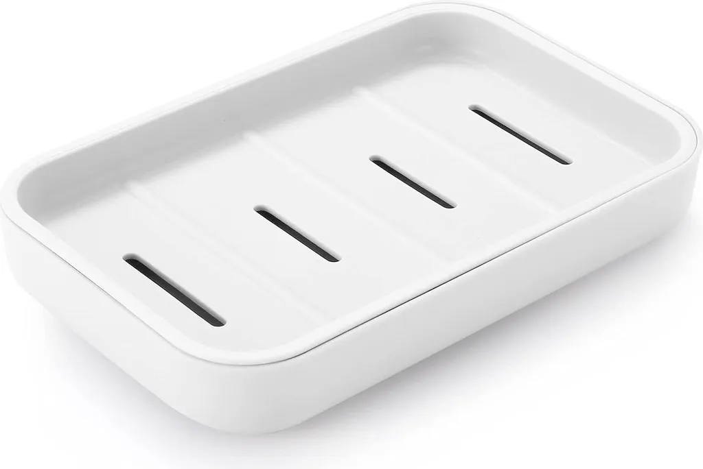 Organisateur d'évier blanc pour éponge et savon avec drainage efficace