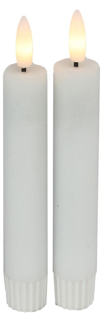Countryfield LED Stabkerzen weiß 15cm 2 Stück - stimmungsvolle Beleuchtung