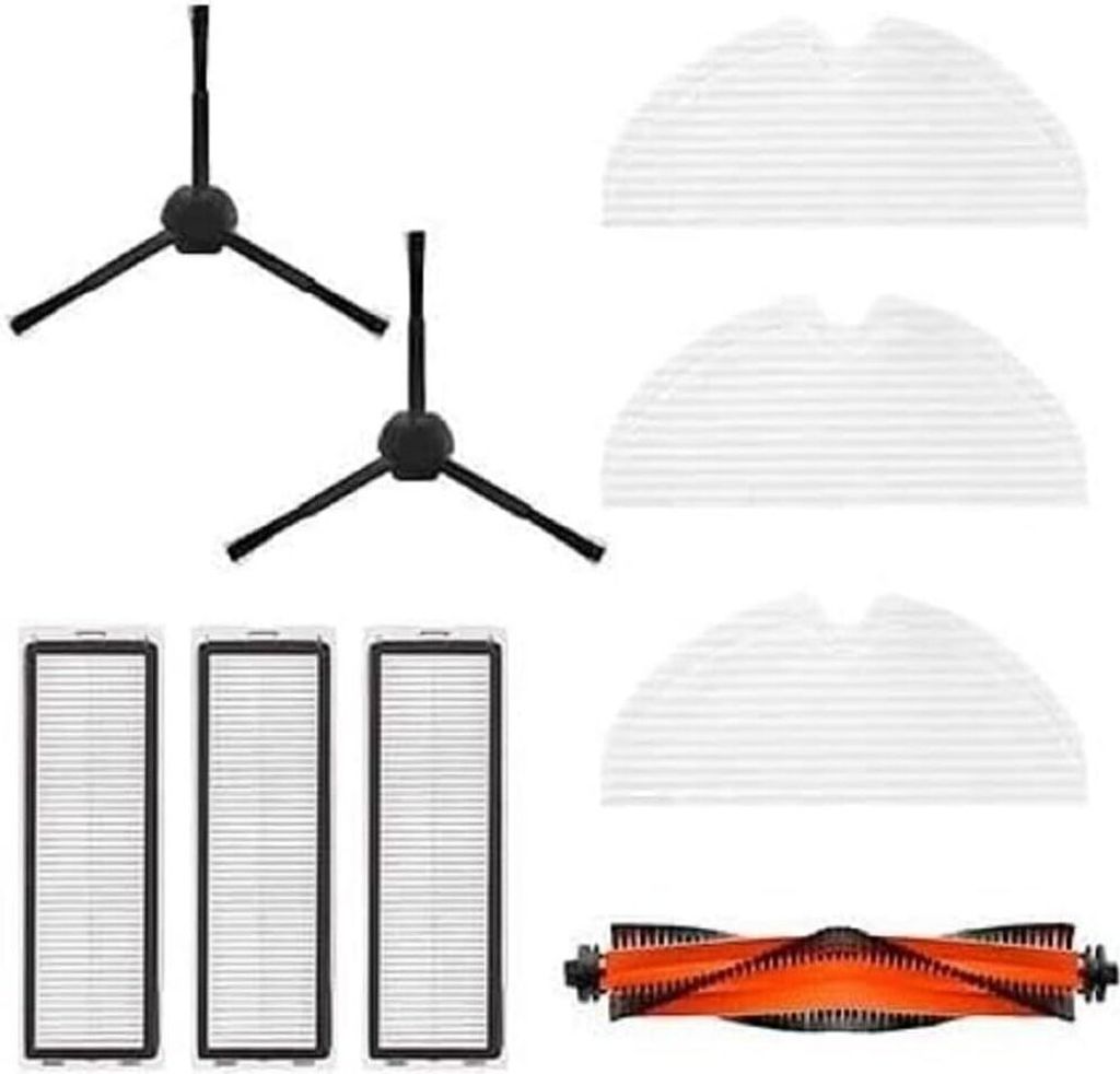 Dreame D9 Pro/D9 Max/L10 Pro Zubehörset: Holen Sie das Beste aus Ihrer Reinigung heraus mit 1x Hauptbürste, 2x Seitenbürsten, 3x Filtern und 3x ...
