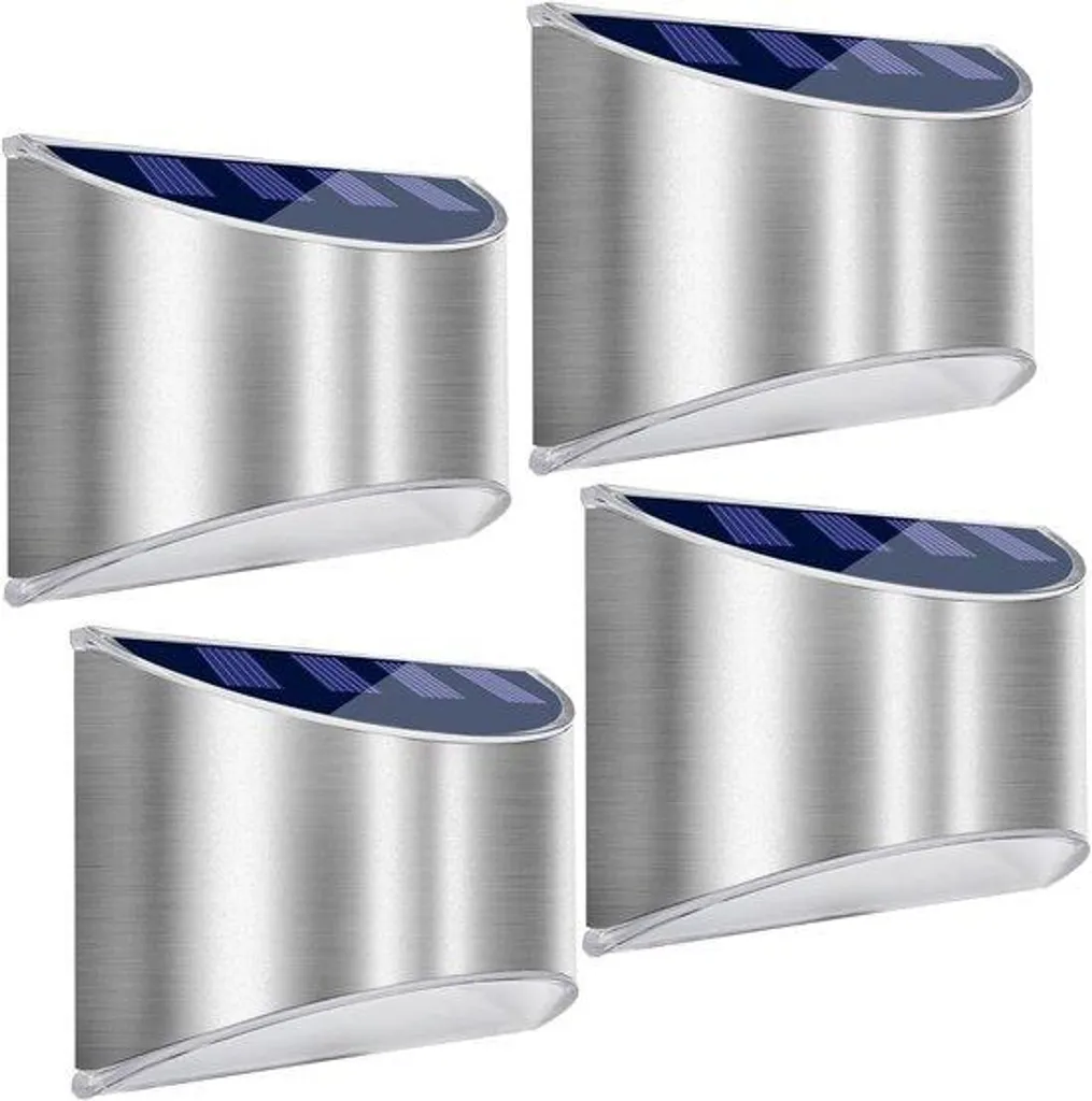 Appliques murales LED jardin lot de 4 éclairage extérieur blanc en inox