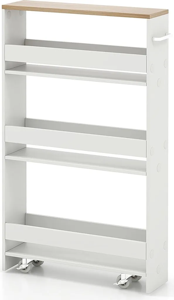 Desserte de rangement pour salle de bain à 4 niveaux - Gain de place idéal