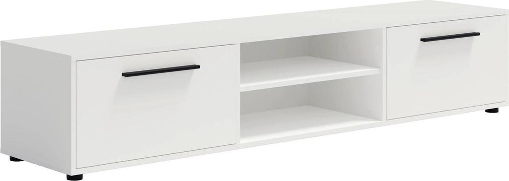 Modena TV-Lowboard 190 cm – modernes TV-Unterteil mit Stauraumschränken und offenen Fächern, funktionales Möbelstück für Wohnzimmer und TV-B...