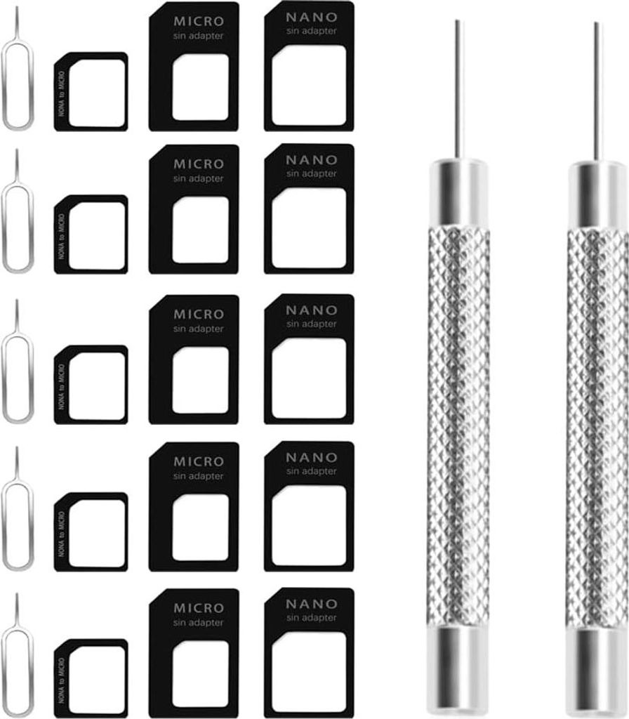 4 in 1 Nano SIM Karten Adapte, 5 Set Nano SIM Card Adapter Kit, Micro zu Regular mit SIM Extractor, für Smartphone