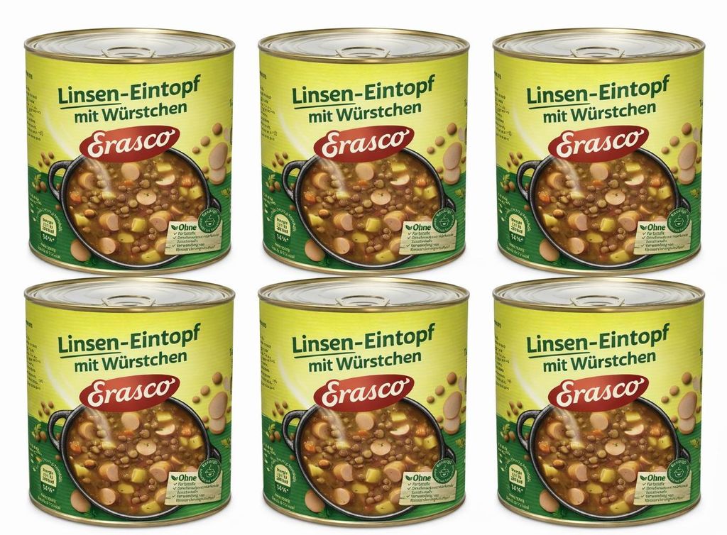 Erasco Linseneintopf mit Würstchen 6 x 800g Produktbild 