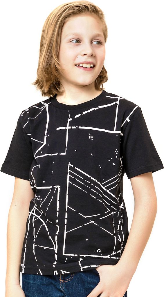 Jungen-T-Shirt Geometry - Schwarz - 158