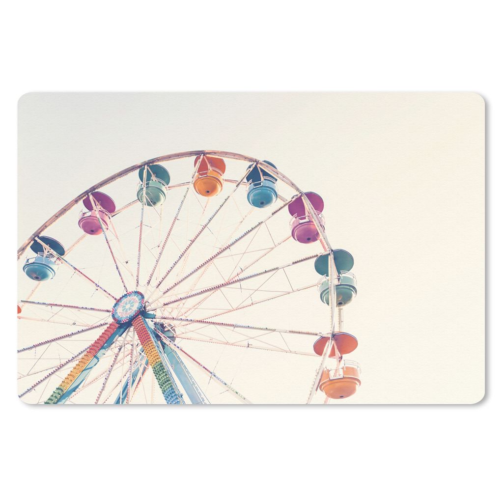 MuchoWow Schreibtischunterlage Riesenrad - Attraktion - Luft - Sommer - Orange 60x40 cm - XXL Mauspad - Großes Mauspad