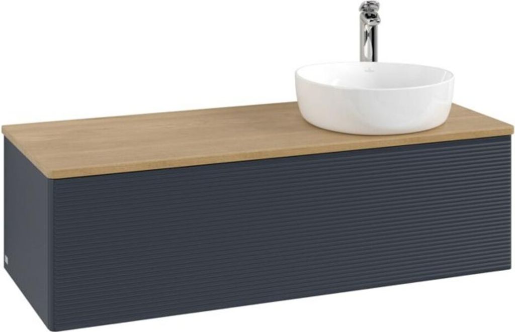 V&B Waschtischunterschrank mit Frontstruktur Antao 120x36x50cm, HL, WBP hon. Oa, md b m Lac