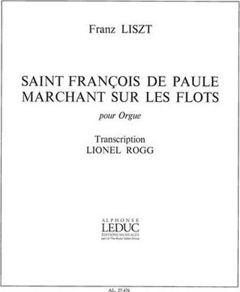 Saint Francois de Paule Marchantsur les flots pour orgue