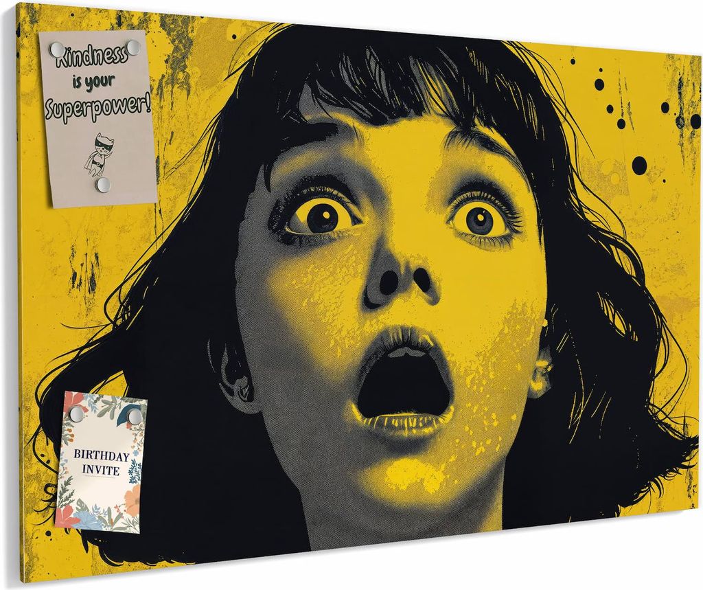 Magnettafel 60x40cm magnetisch & beschreibbar Metall-Board - Schreiendes Portrait