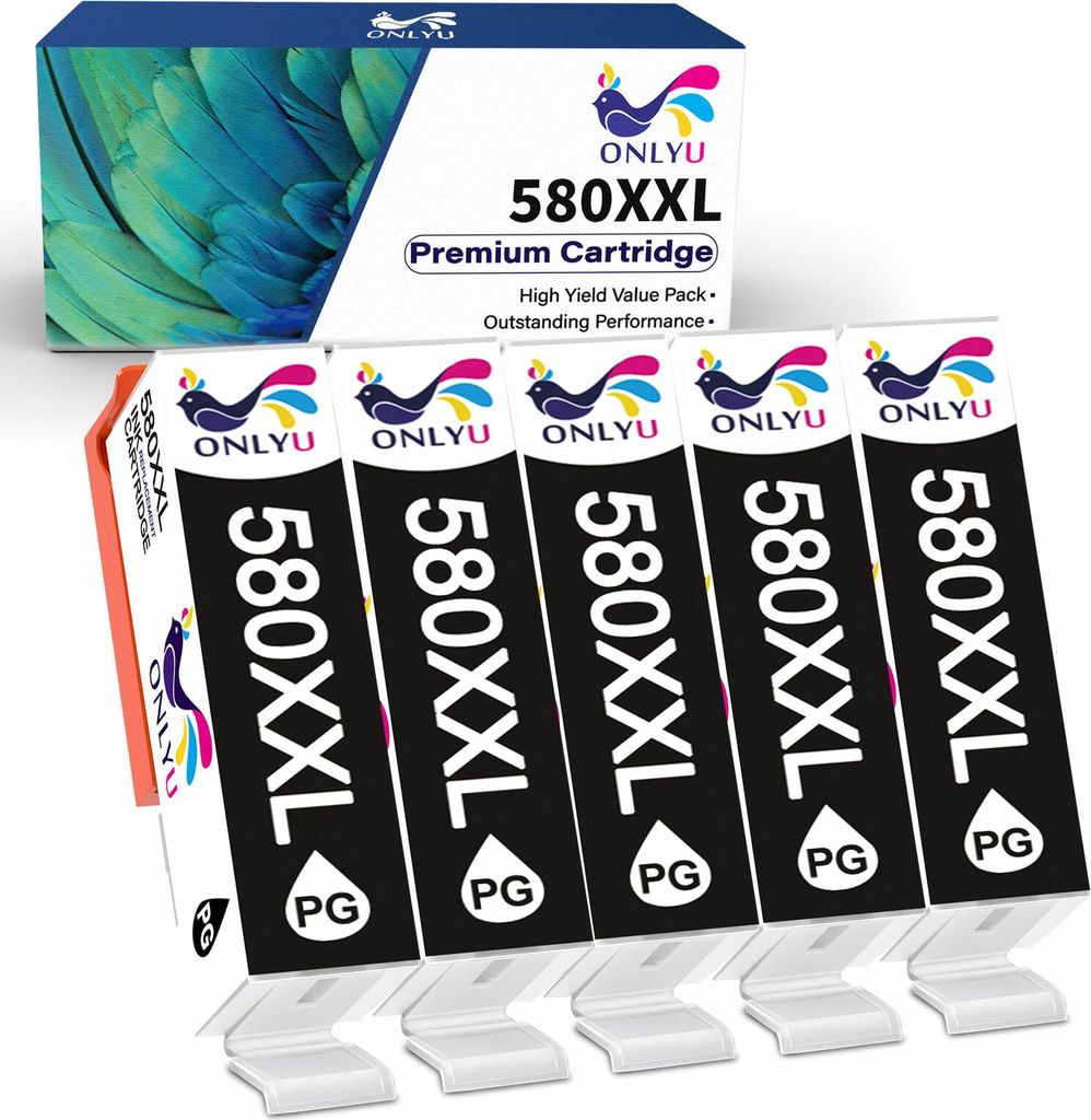 5er PGBK Druckerpatronen 580XL 581XL für Canon PGI 580 Pixma TS8150 TS8151 TS8152 TS8250 TS8251 TS8252 TS9150 TS9155 Drucker