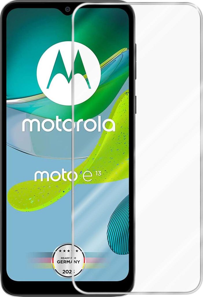Cadorabo Schutzfolie für Motorola MOTO E13 in KRISTALL KLAR Gehärtetes Tempered Display-Schutzglas Panzerfolie