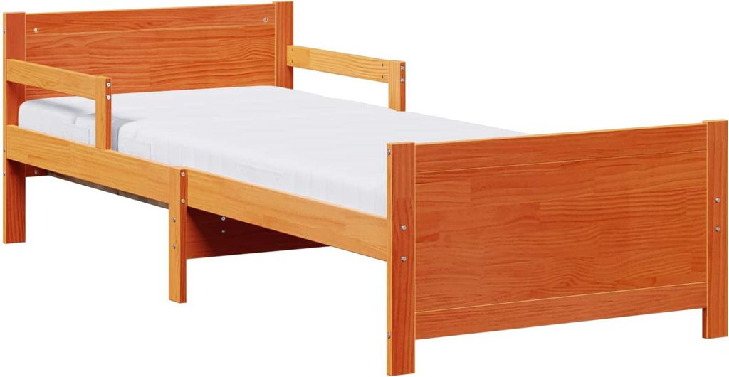 Bettrahmen mit Matratze Braun 80 x 200 cm Massives Kiefernholz
