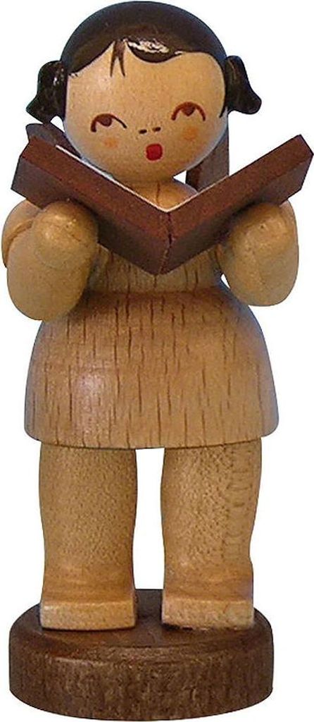Engel mit Buch- natur - stehend (6cm) von Kunstgewerbe Uhlig
