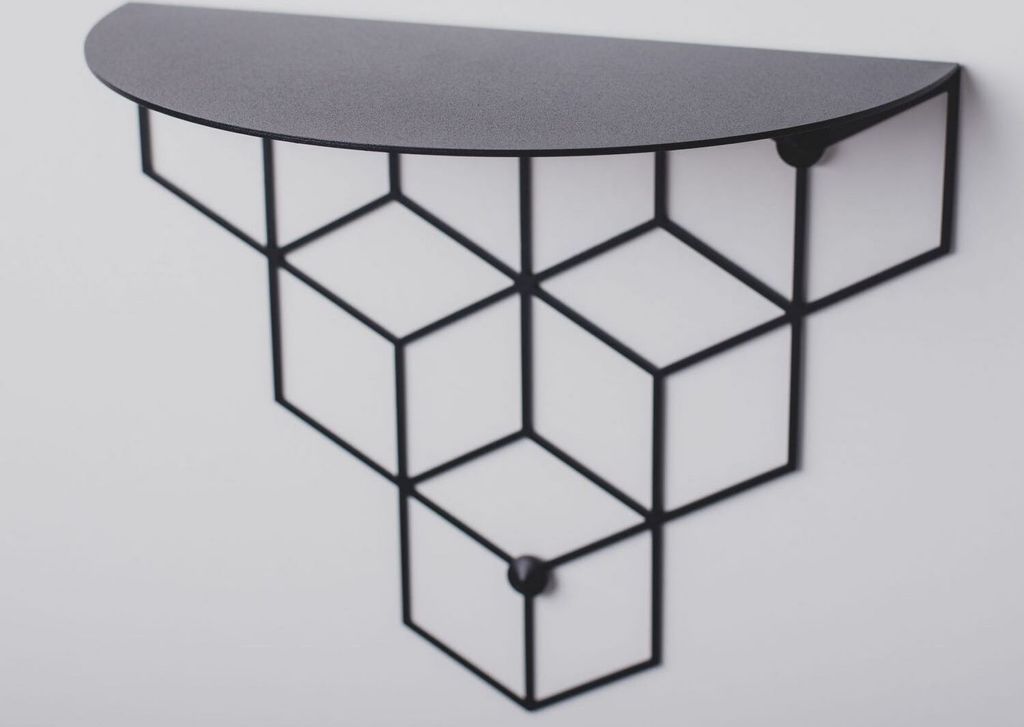 Wandkonsole aus Metall schwarz
