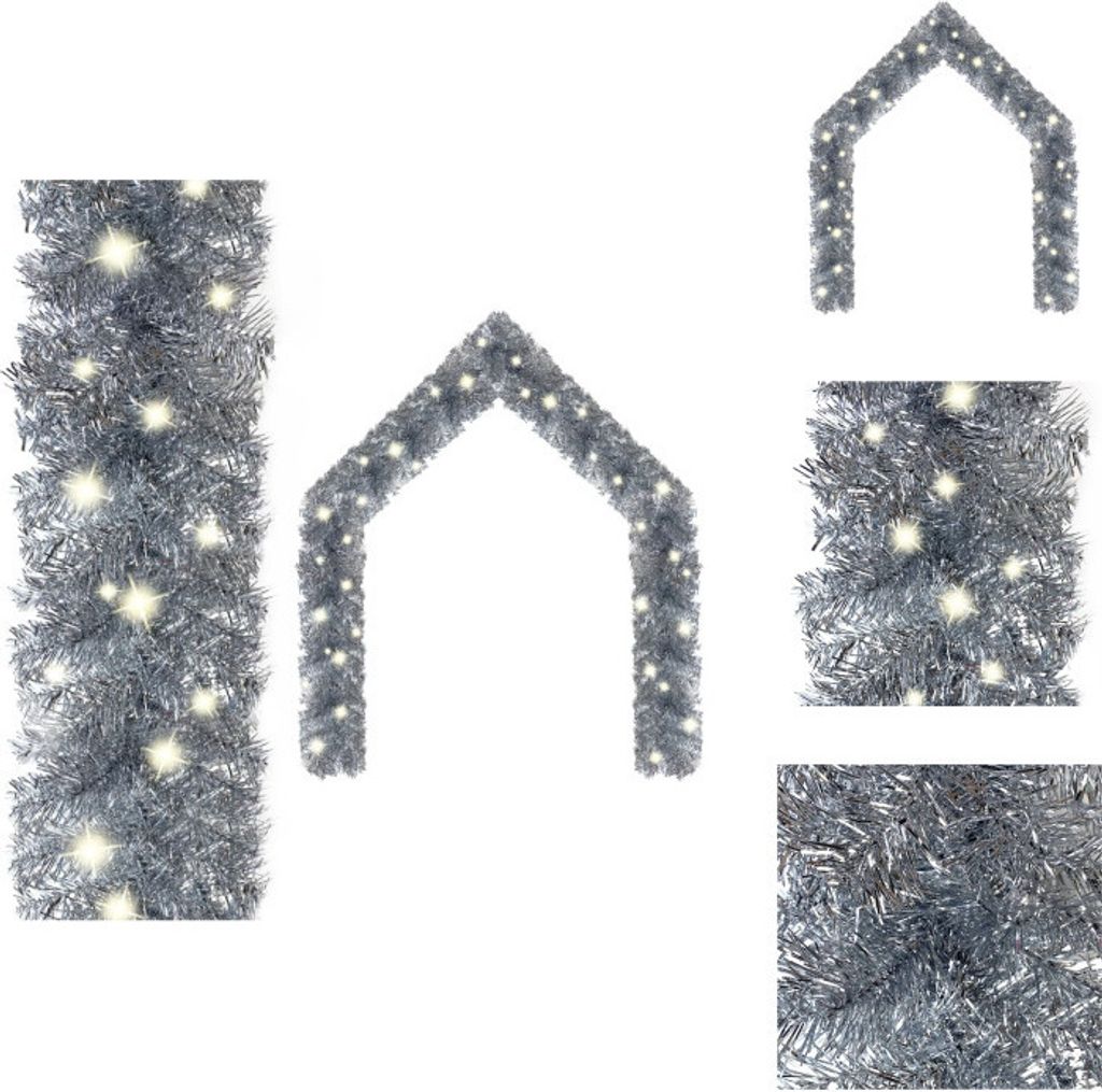 vidaXL Weihnachtsgirlande mit LED 10 m Silbern - Weihnachtsbeleuchtung