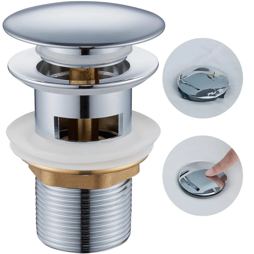 Bouchon à ressort pour lavabo avec mécanisme en laiton durable G1 1/4