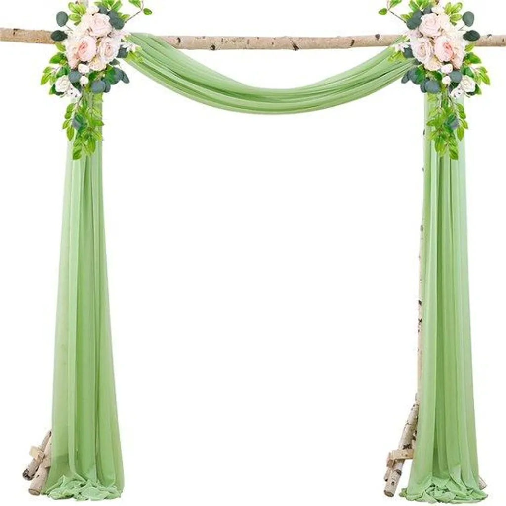 Sublimer votre salle avec ce rideau de mariage en mousseline vert 10m