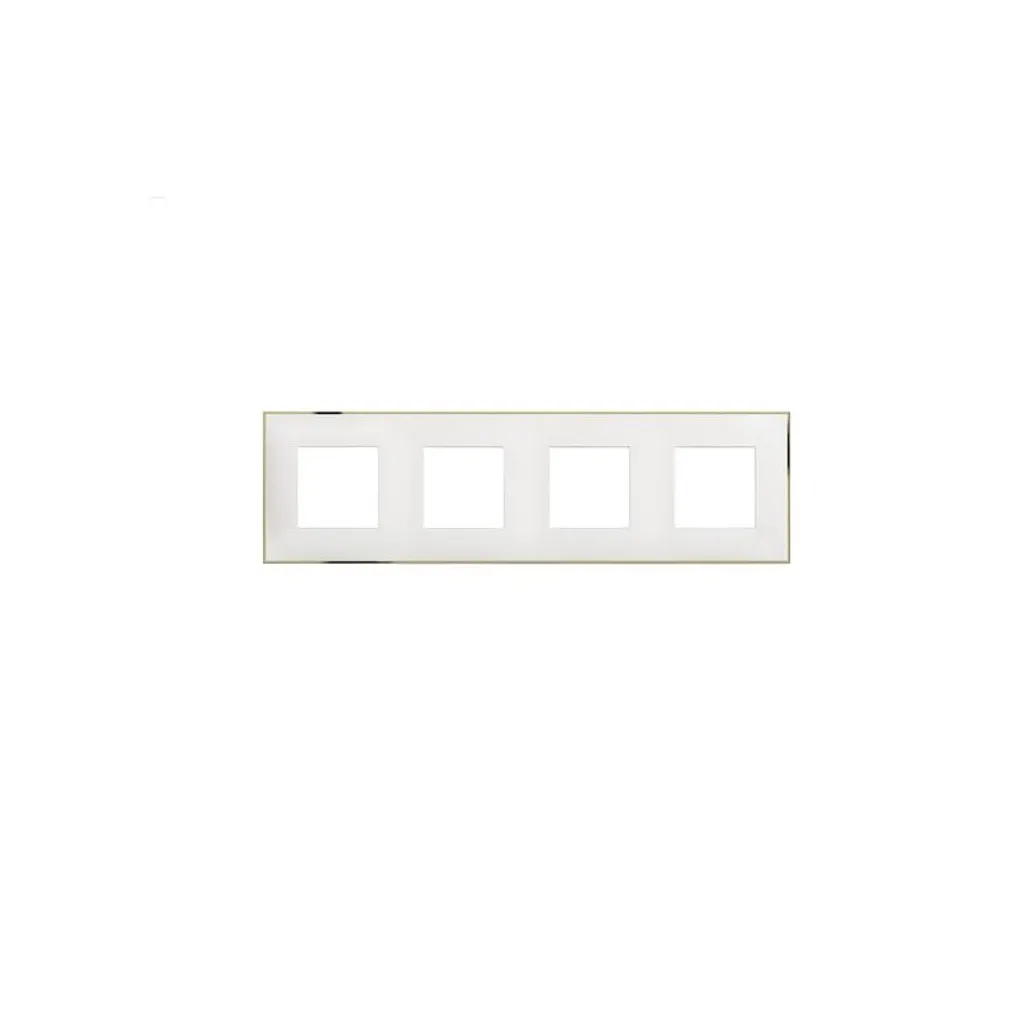 Cadre de Commande Legrand Classia 4 Postes Blanc Or pour Salon et Bureau