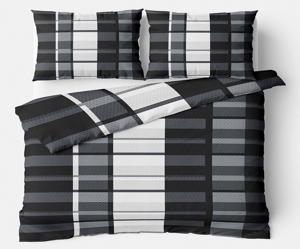Winter Bettwäsche 200x220 cm Thermofleece Schwarz Grau Produktbild 