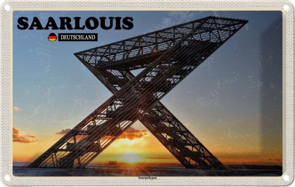 vianmo Blechschild 20x30 cm Saarlouis Saarpolygon Bildmotiv Reisemotiv Abenteuer Reisen Urlaub