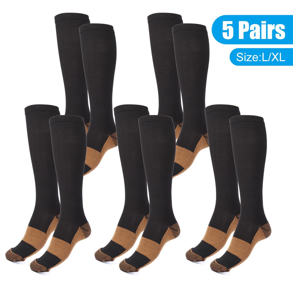 5 Paar Kompressions Socken Sport Lauf Socken Kompressions Strümpfe Damen Herren 