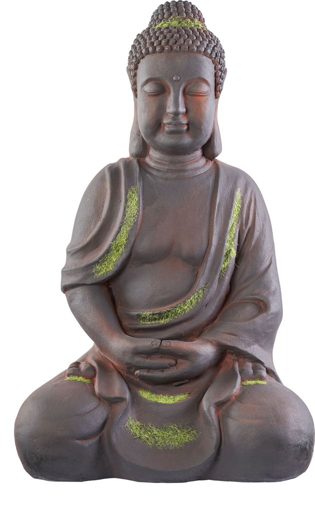 XXL Antiker Buddha 50cm braun / grün Garten Deko Figur Produktbild 