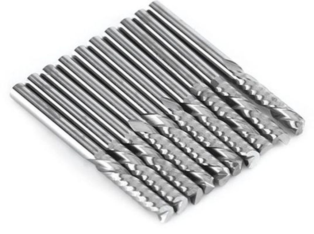 3,175mm CNC-Freischneider mit 22mm Schnittkante, 3mm-Spindel, 10er Pack.