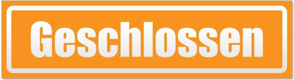 Kiwistar Geschlossen invertiert Magnetschild Schild magnetisch - 45cm Orange - Magnetfolie für Auto PKW Kfz