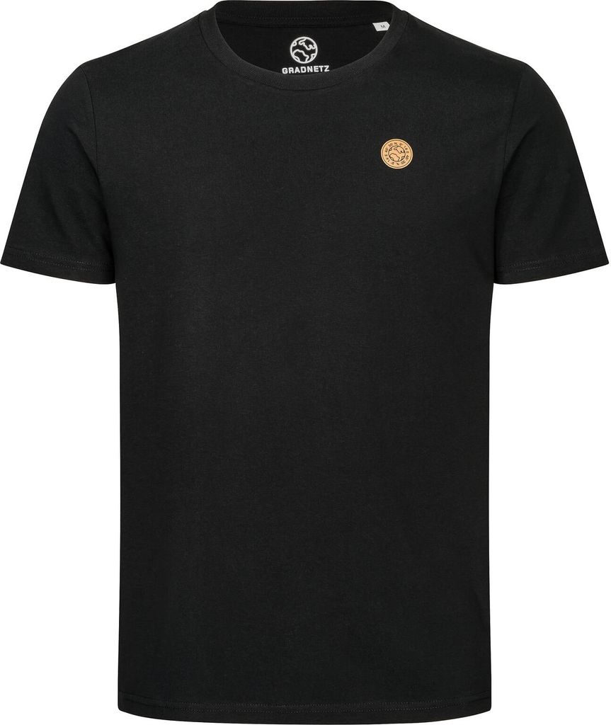 T-Shirt uni aus 100% Biobaumwolle mit Lederpatch fair produziert der Marke GRADNETZ