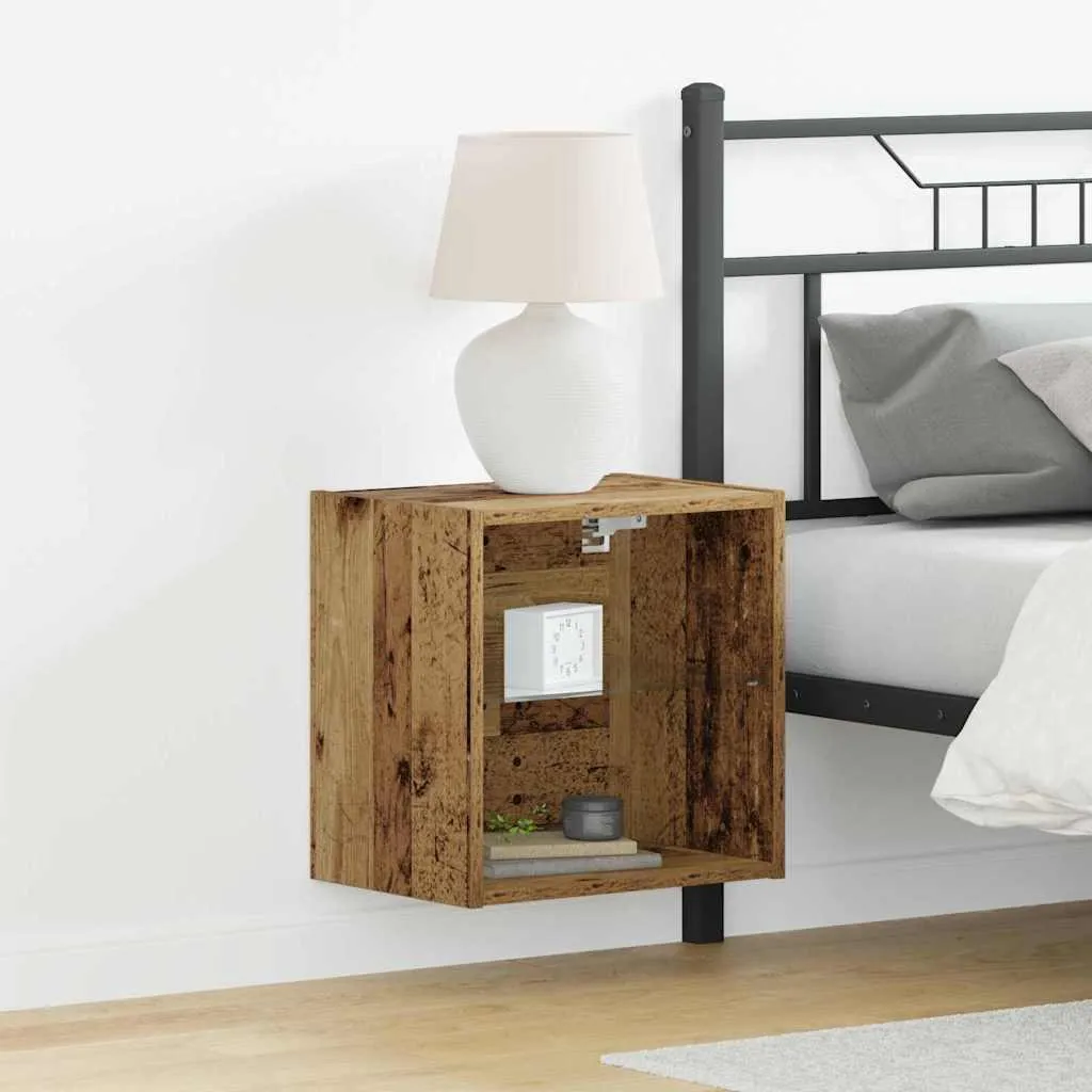 Étagère flottante marron avec LED intégrées 40 cm pour déco moderne