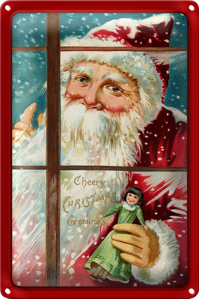 Blechschild Weihnachtsmanne Christmas 20x30cm