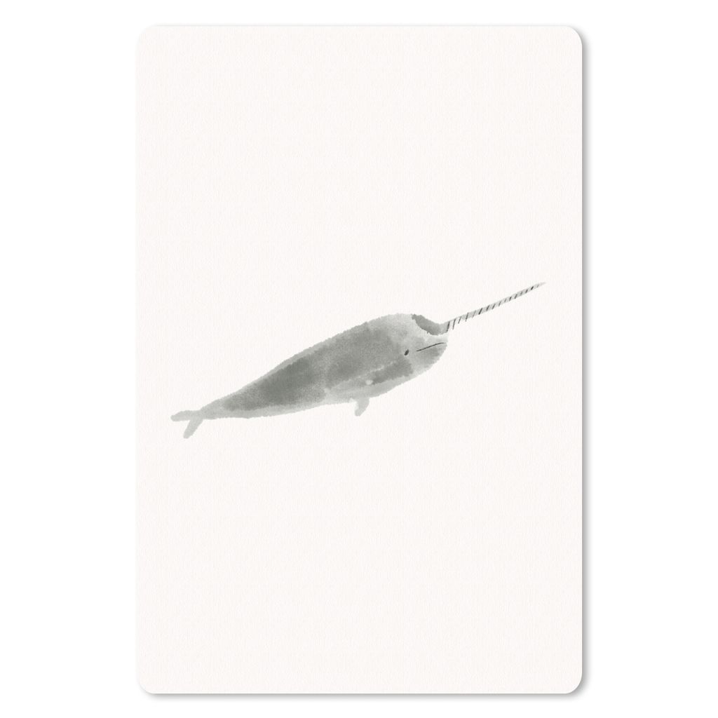 MuchoWow Mauspad Mousepad Narwal - Meerestiere - Aquarell 18x27 cm - Mousepads - Maus Mat - Pad - Mausunterlage