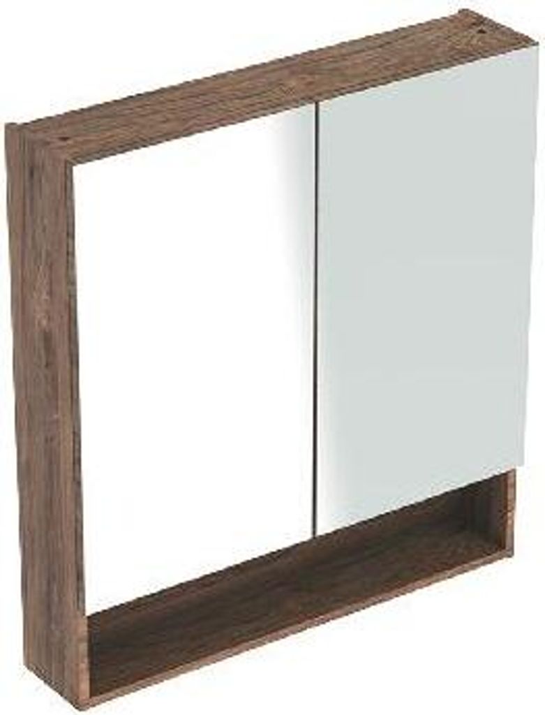 Geberit Selnova Square - Spiegelschrank 850x788x175 mm, 2 Türen, Nuss Hickory 501.270.00.1