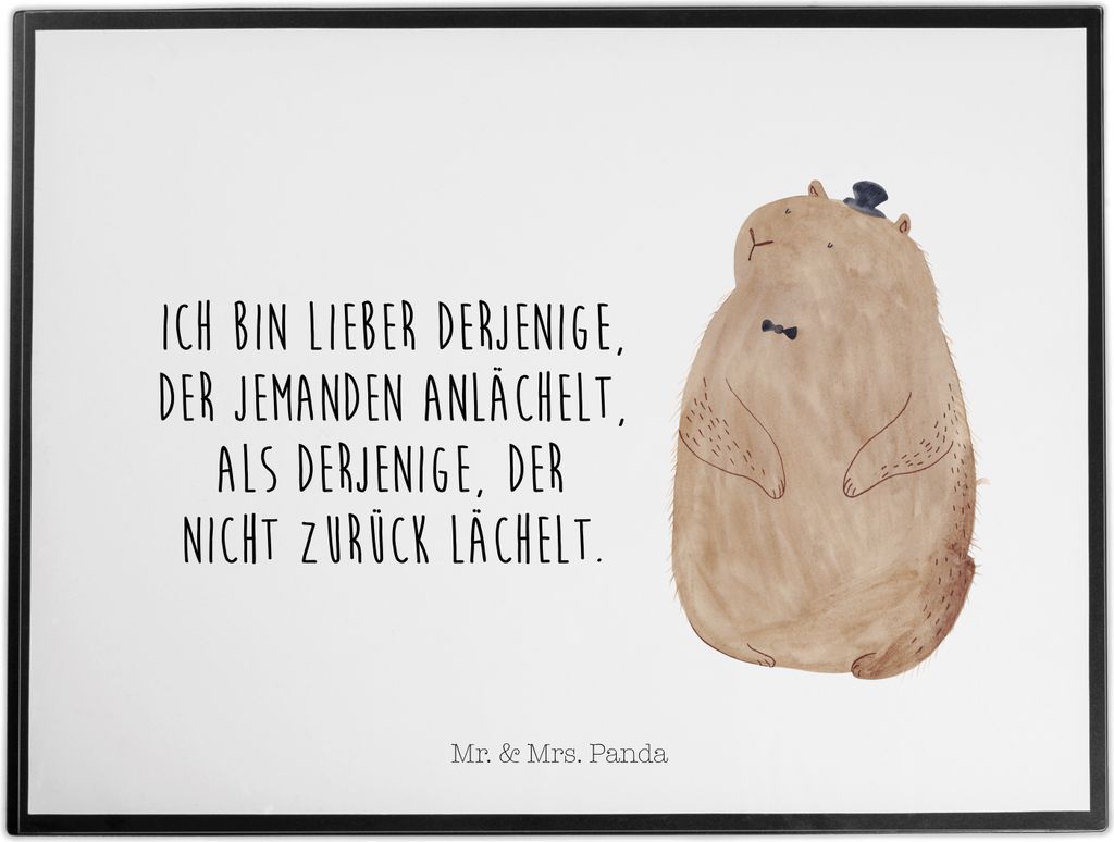 Mr. & Mrs. Panda schreibtischunterlage Murmeltier - Weiß - Geschenk, Freundlichkeit, schreibtischunterlagen, Anstand, Fröhlichkeit, Tischschoner,...