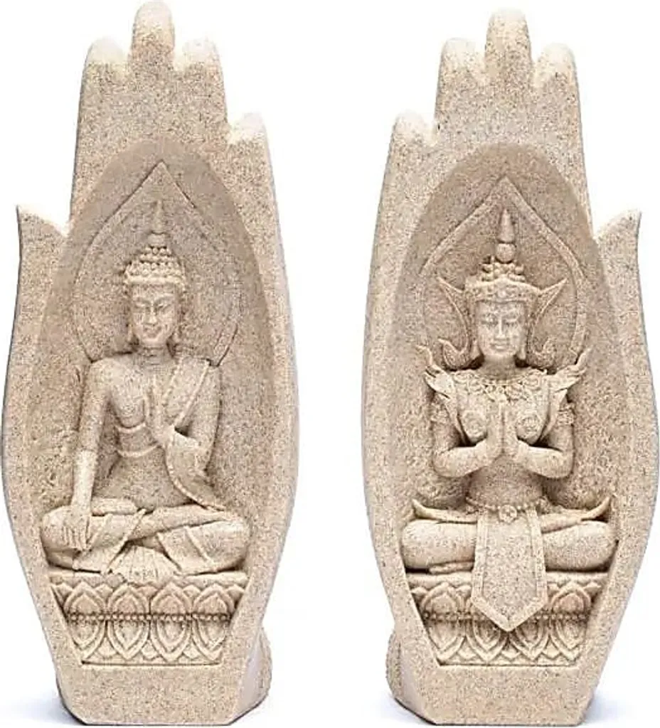 Statue Mains de Bouddha en Mudra Sable - Décoration Intérieure Zen