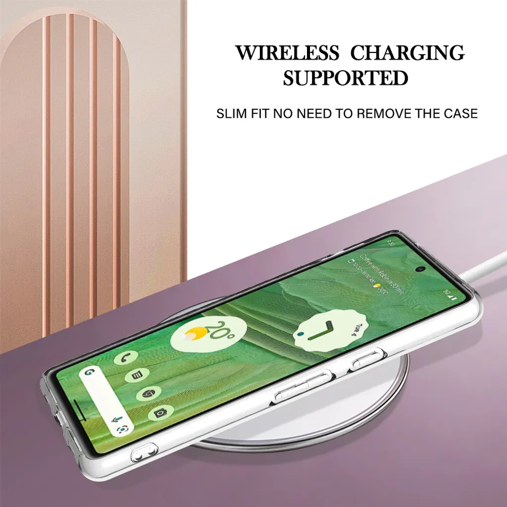 Verco Custodia Silicone Trasparente Per Google Pixel 7, Sottile E Flessibile, Protezione Anti Graffio