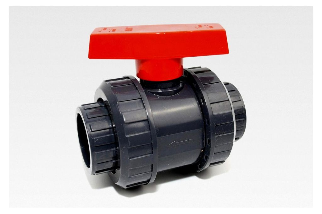 Kugelhahn 63mm mit 2 x Klebemuffe aus PVC - U 10 bar DIN 8063