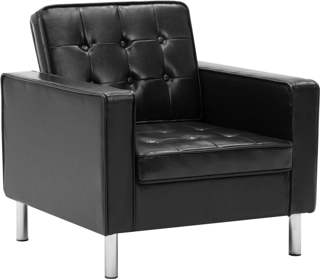 vidaXL Sessel Schwarz 75x70x75 cm Kunstleder