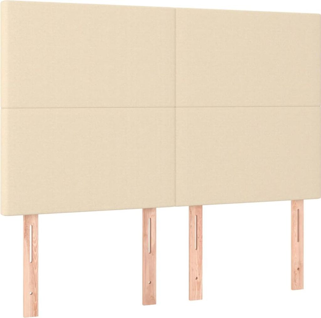 vidaXL Kopfteil Creme 144x5x118/128 cm Stoff