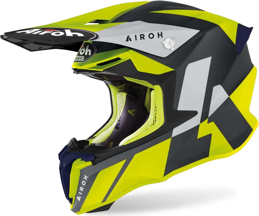 Casque motocross AIROH Twist 2.0 Lift jaune pour pilote enduro