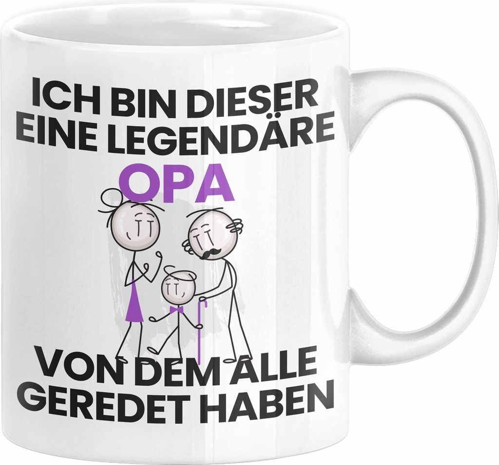 Opa Geschenk Tasse Lustige Geschenkidee Geburtstag für Opa Ich Bin Dieser Legendäre Opa Von Dem Alle Geredet Haben Kaffee-Becher (Weiß)