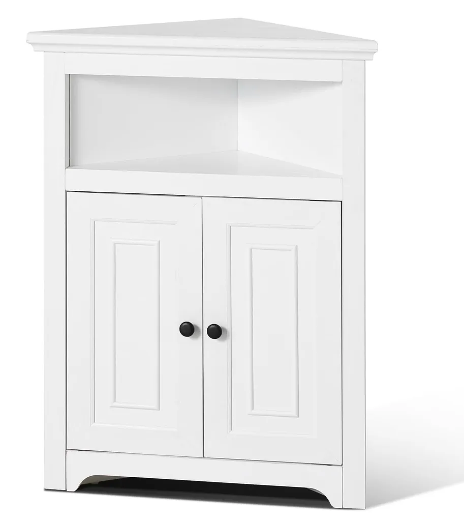 Gagnez de la place avec cette armoire d'angle VEVOR meuble blanc 3 étages