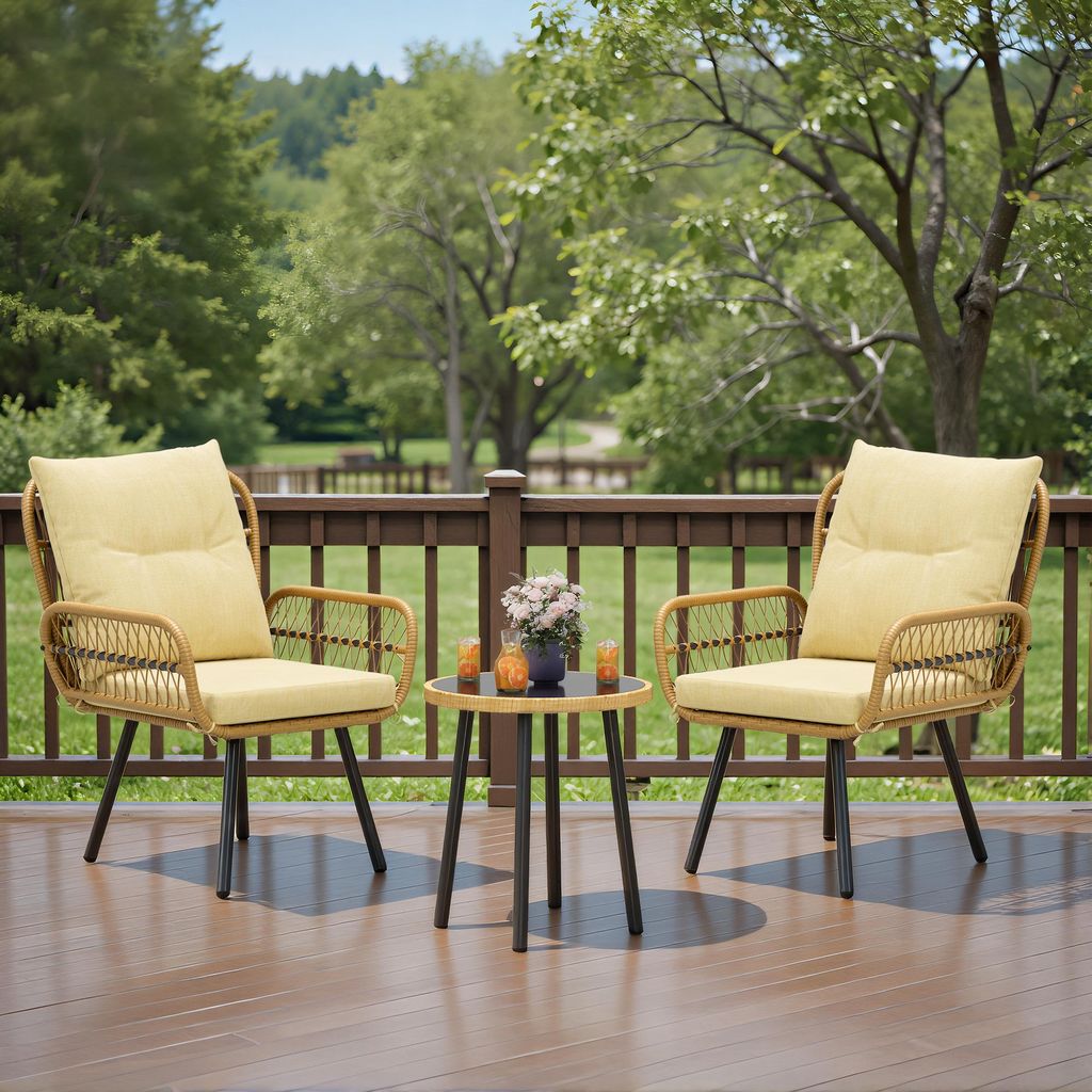 Set di mobili da giardino BEALIFE da 3 pezzi per balcone e Immagine del prodotto 