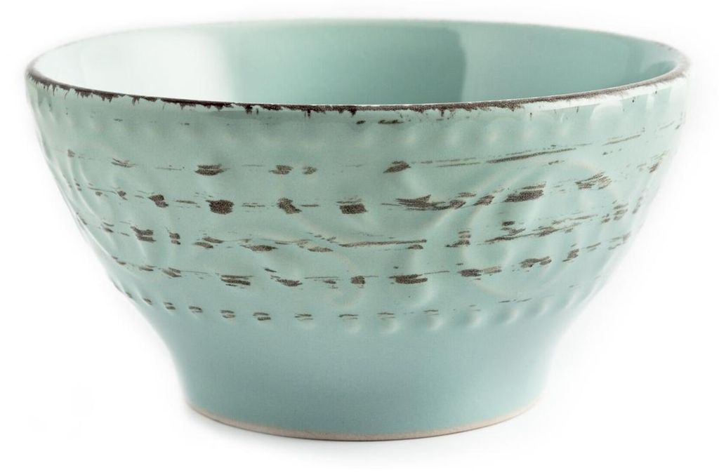 H&H 8433502 Teller-Set, Steingut, Courtyard Blue, 15 cm Boden, 6 Stück