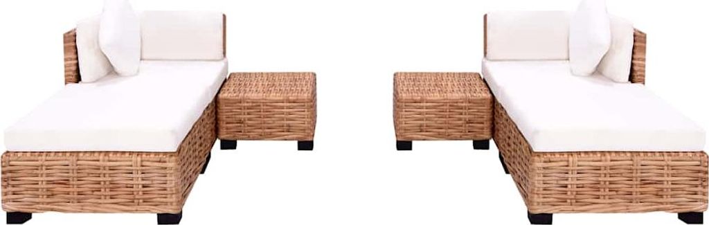 vidaXL Sofagarnitur 16-tlg. Natürliches Rattan Produktbild 