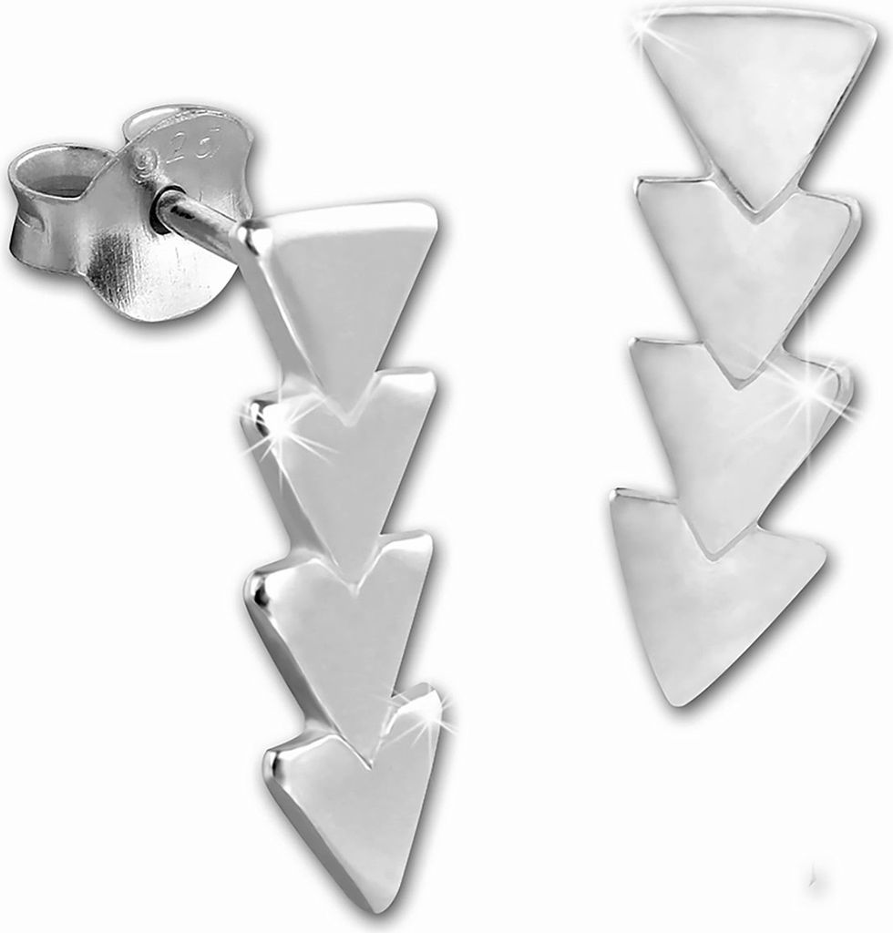 SilberDream Ohrstecker für Damen 925 Silber silber Dreiecke Ohrringe SDO8218J