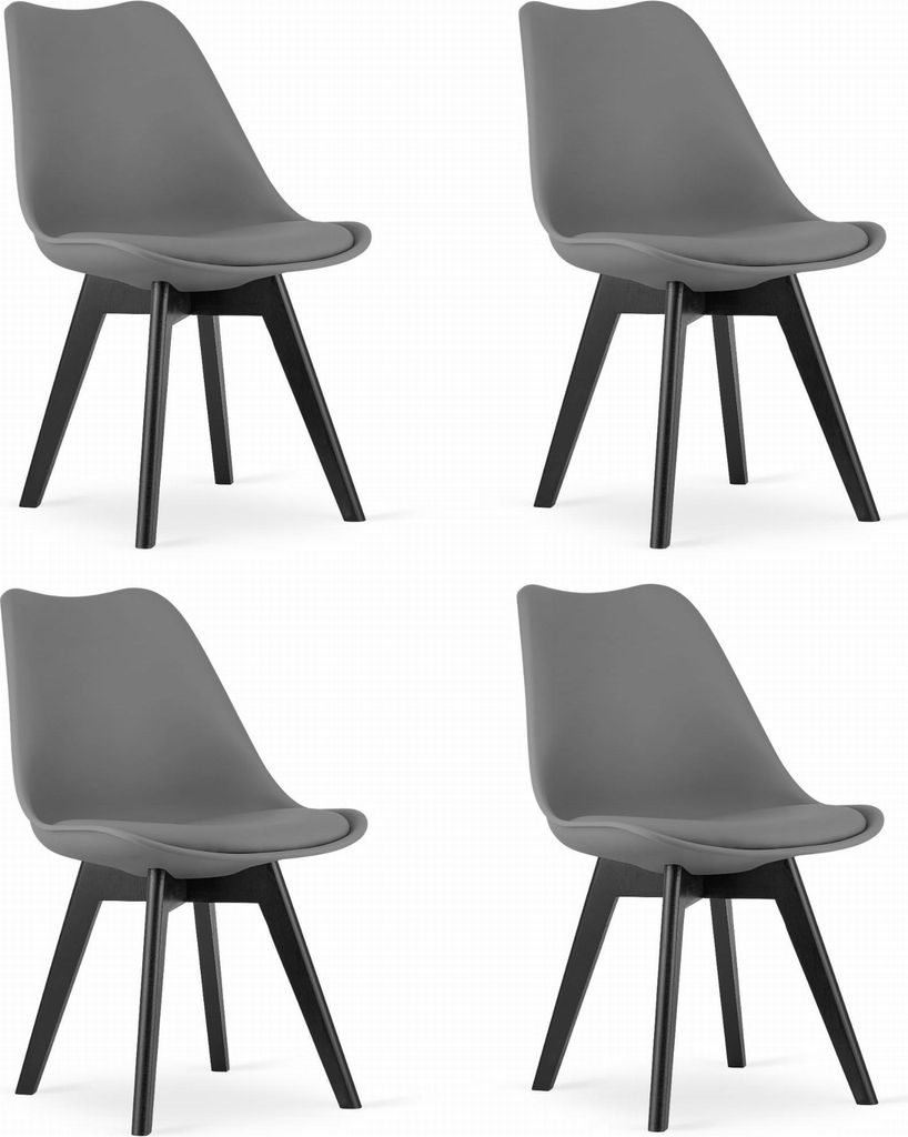 Sedia MARK - grafite / gambe nere x 4 Immagine del prodotto 