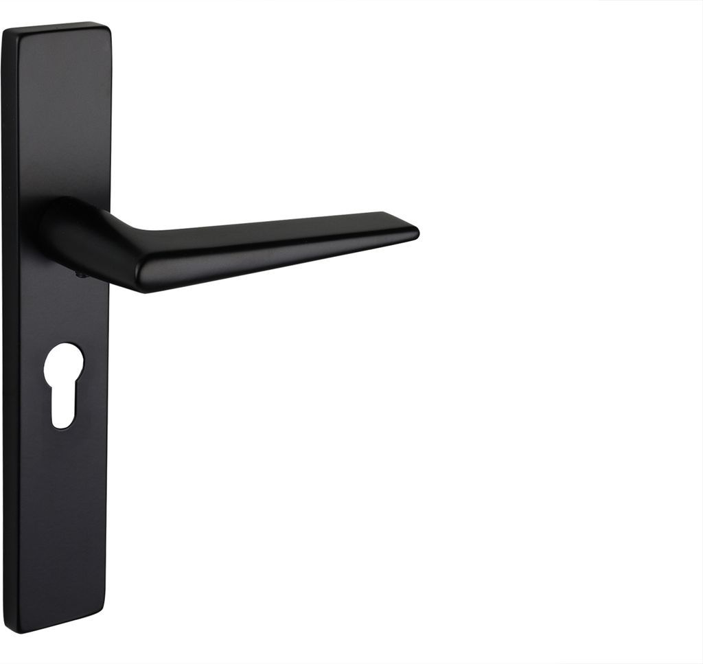 Lavuzo Türgriff Modena Schwarz mit rechteckigem Schild PC55 - Pro Set