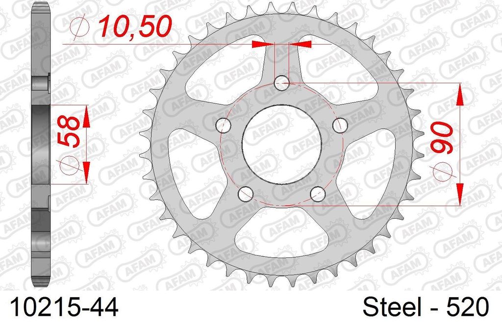 AFAM Kettenrad 10215-44 radseitig hinten 0 92kg